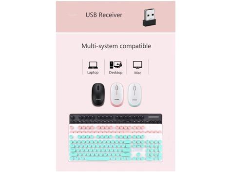 Jansicotek N Silent Wireless Keyboard Mouse Combo Ghz Slim Full