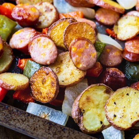 Oven Roasted Sausage And Potatoes Spicy Southern Kitchen