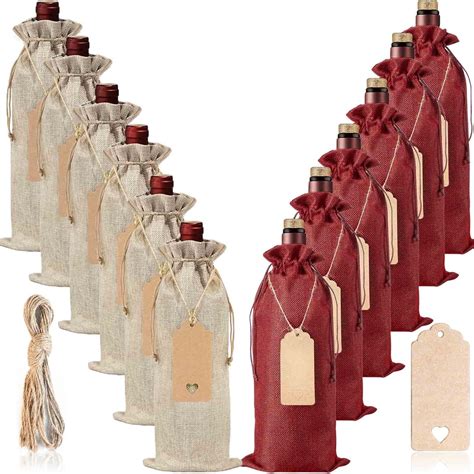 Amazon 12 Pcs Burlap Wine Bags And 12 Pcs Gift Tags Reusable Wine