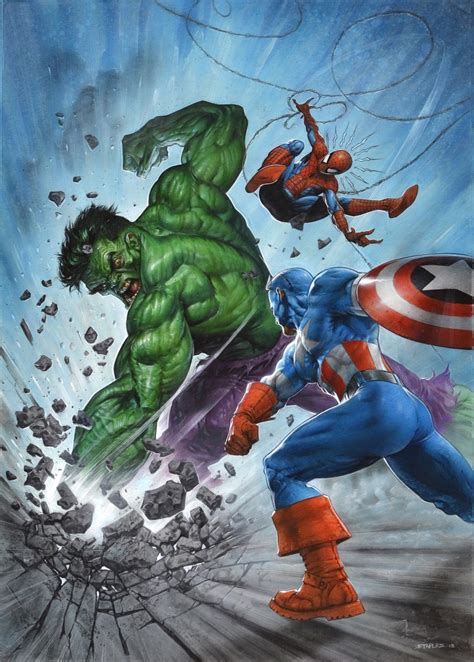 WEST COAST AVENGERS Hulk Vs Captain America Spider Man By Greg