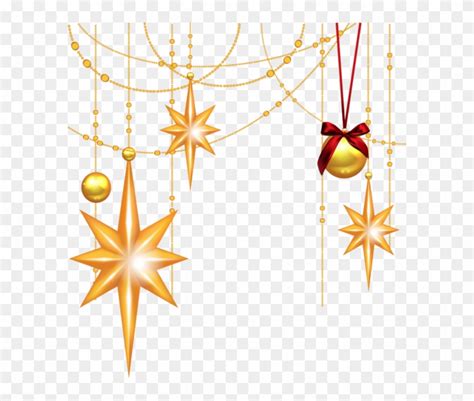 Transparent Christmas Gold Stars And Ornament Clipart Christmas Stars