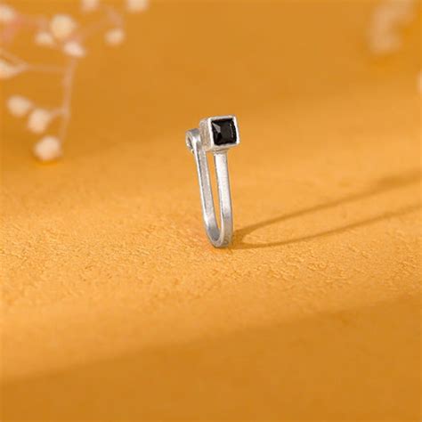 GIVA Oxidised Black Square Clip On Nose Pin Price Buy Online At Best