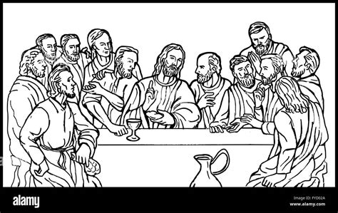 jesus christ and disciples last supper Stock Photo - Alamy