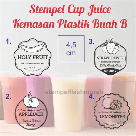 Jual Stempel Cup Gelas Juice B Plastik Minuman Es Jus Packing Buah