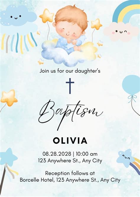 Free And Customizable Christening Templates