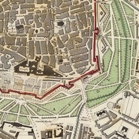 Old Map of Vienna 1833 City Plan Antique Mapfine - Etsy