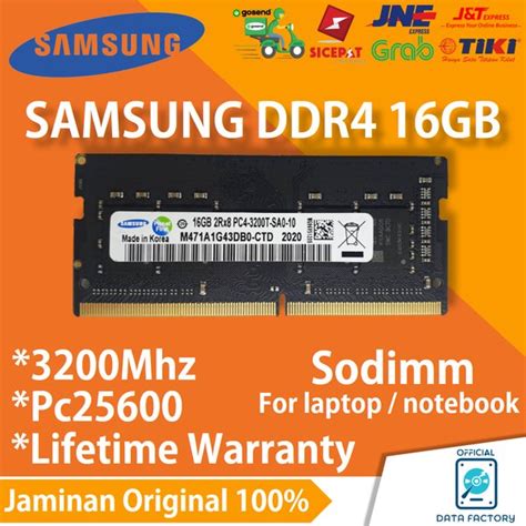 Jual RAM LAPTOP SAMSUNG DDR4 16GB 3200Mhz PC25600 SODIMM NOTEBOOK