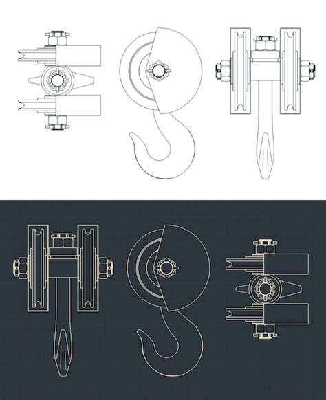 Premium Vector Big Crane Hook Drawings