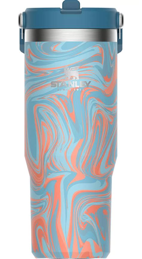 Stanley 30 Oz IceFlow Tumbler With Flip Straw Pool Swirl