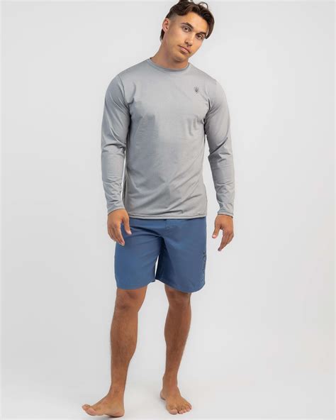 Shop Far King Surf Shirt Long Sleeve Rash Vest In Grey Fast Shipping