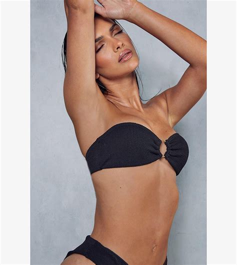 Buy MissPap Crinkle Ring Bandeau Bikini Set In Black 6thStreet UAE