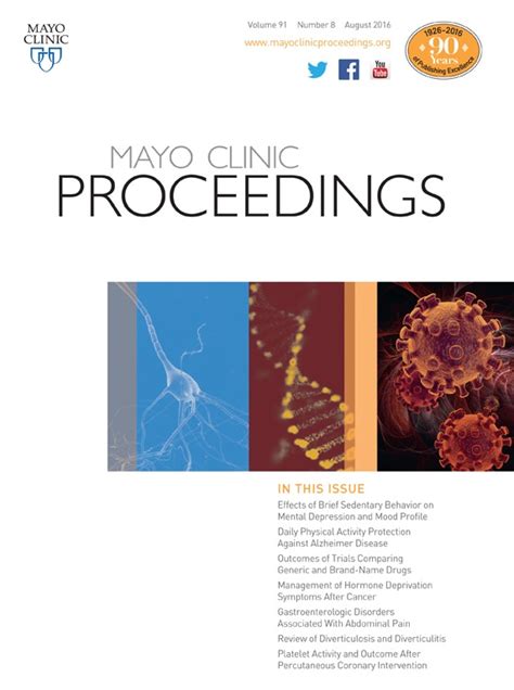 Table Of Contents Page Mayo Clinic Proceedings