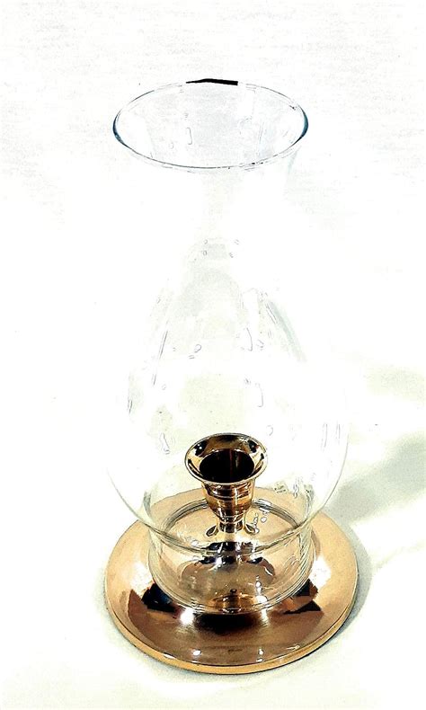 3scompany Hurricane Taper Candle Holder Round Solid Brass Base And Clear Glass