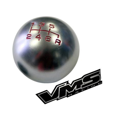 10x125mm Thread 6 Speed Jdm Round Ball Shift Knob In Gunmetal Grey Gray Silver Billet Aluminum