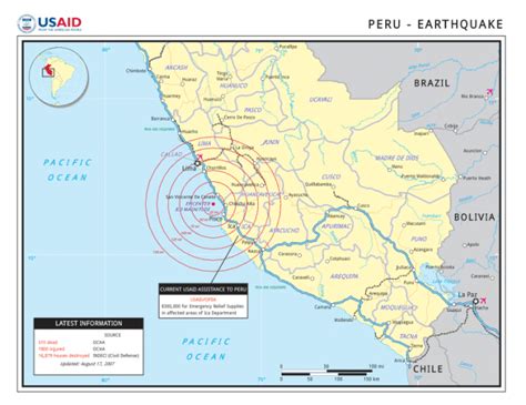 Peru - Earthquake Program Map (as of 17 Aug 2007) - Peru | ReliefWeb