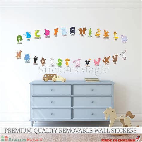 Animals Alphabet Wall Stickers Toddler Animal Nursery Decor Etsy