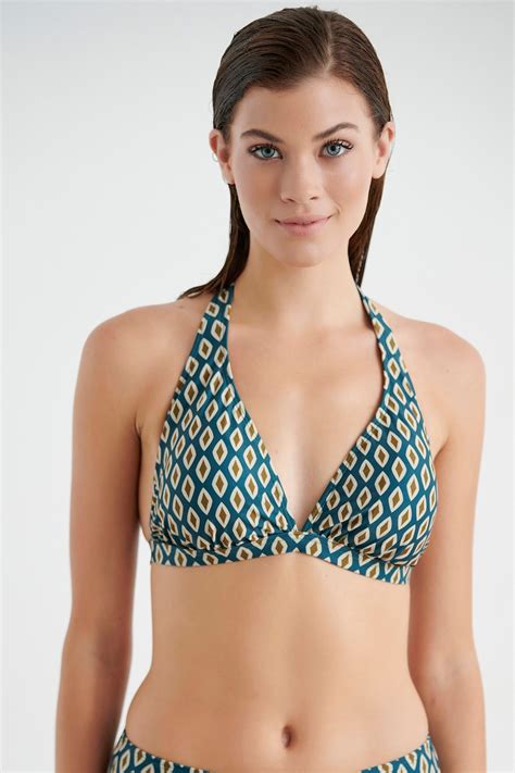 Blu U Bikini Top D Cup Modern Geometry