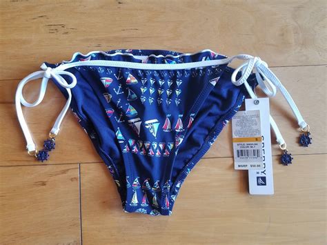 Nwt Sperry Sailboat Side Tie Hipster Bikini Bottom S Ebay