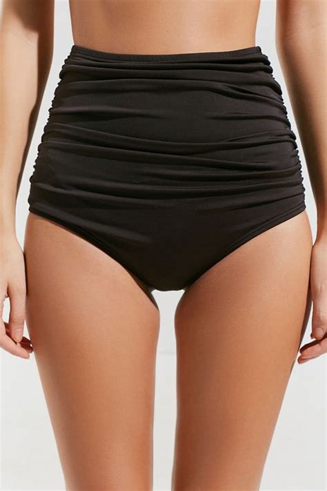 Out From Under Solid Ruched High Waisted Bikini Bottom Urban Outfitters