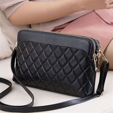 Bolsas de ombro de couro genuíno para as mulheres moda compras totes