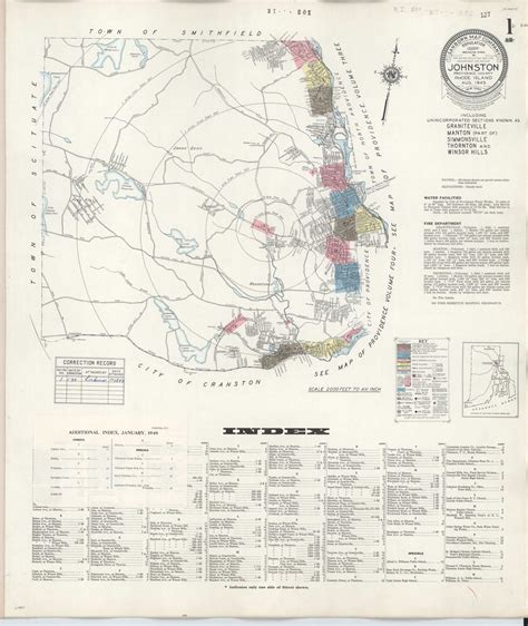 Johnston, Rhode Island 1949 A - Old Map Rhode Island Fire Insurance ...