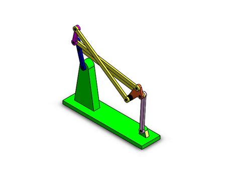 Four bar linkage parallel Solidworks assembly files fro 100% free download