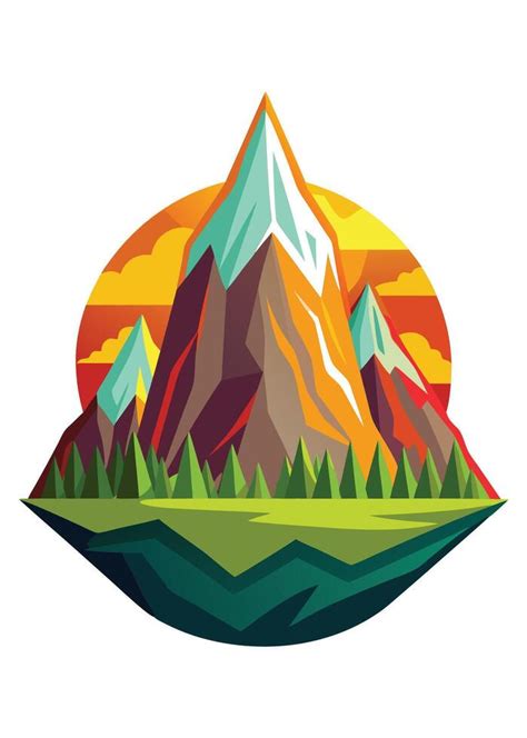 Adventures mountain drawing with river Abstract minimal flat art 48460782 Vector Art at Vecteezy