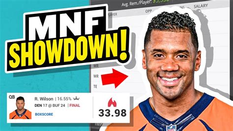 Draftkings Nfl Showdown Mnf Picks Strategy Bills Vs Broncos Youtube