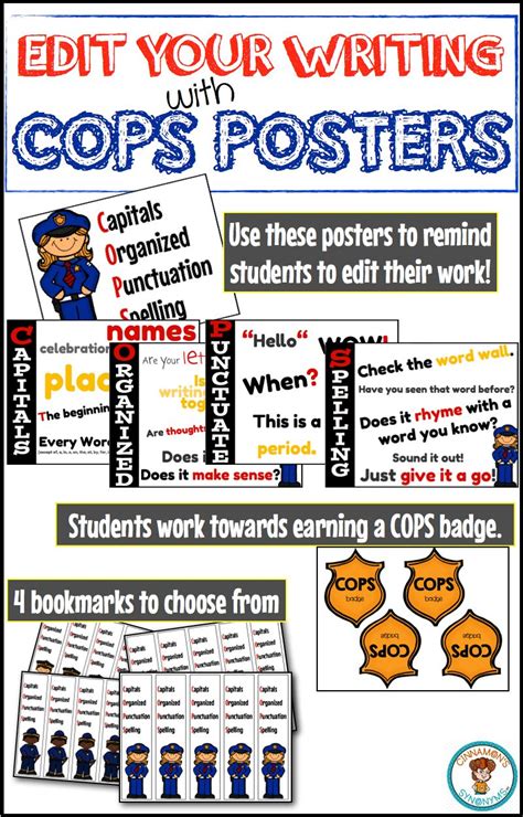 Edit Your Writing With Cops Posters Spelling Rules Posters Teaching