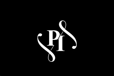 PI Monogram Logo Design V6 By Vectorseller TheHungryJPEG