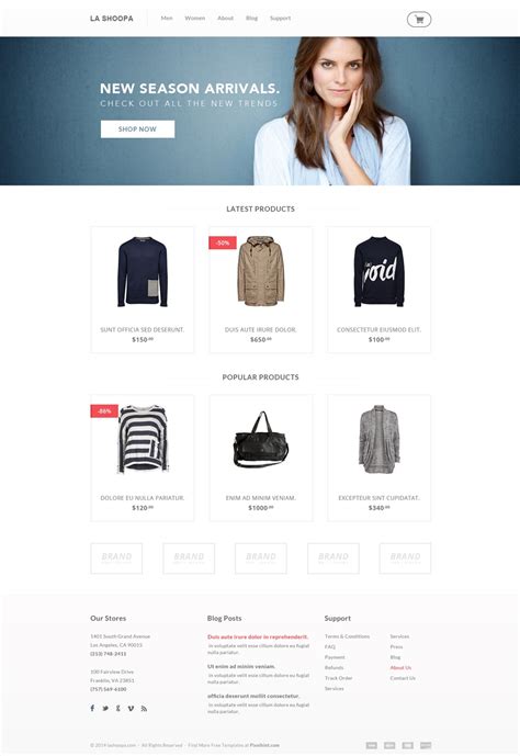 Free Fashion eCommerce Website PSD Template | Cart Craze