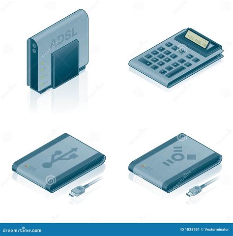 Los Iconos Del Hardware Fijados Diseñe Los Elementos 55a Ilustración