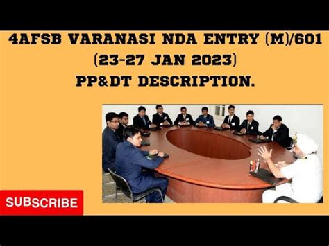 4 AFSB VARANASI PP DT DESCRIPTION NDA ENTRY M 601 23 JAN 27JAN 2023