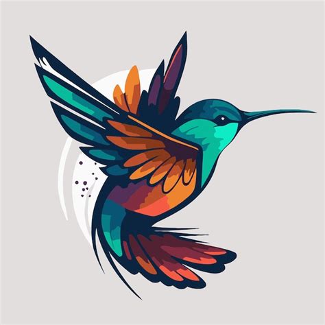 Logo De Flaying Colibri Oiseau Color Vecteur Style Colibri Ic Ne