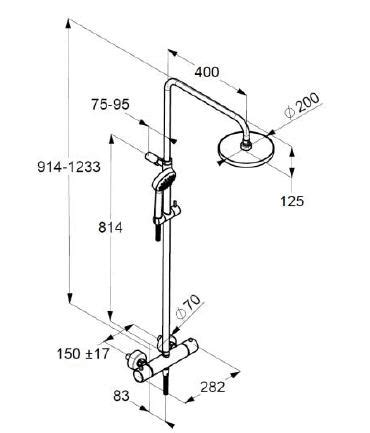 Kludi Logo Thermostat Dual Shower System Dn Zuhanyrendszer