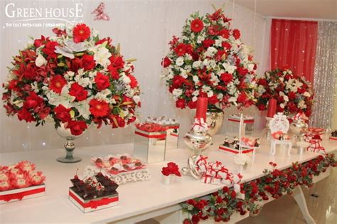 Decoração Prata E Vermelho - Green House Fest: Decoração Vermelho com Prata