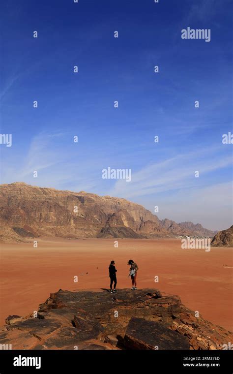 Overview Of The Desert At Wadi Rum Unesco World Heritage Site Jordan