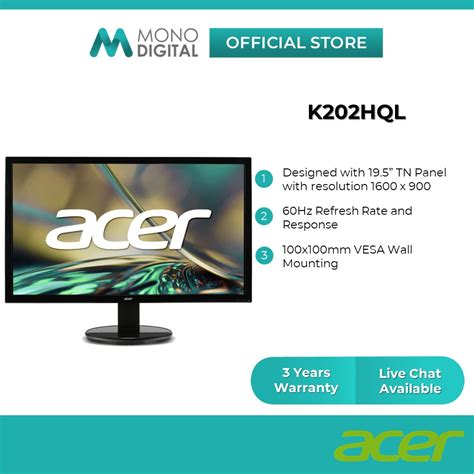 Acer K202HQL/K202HQL ABI 19.5" Monitor LED LCD Monitor | Shopee Malaysia