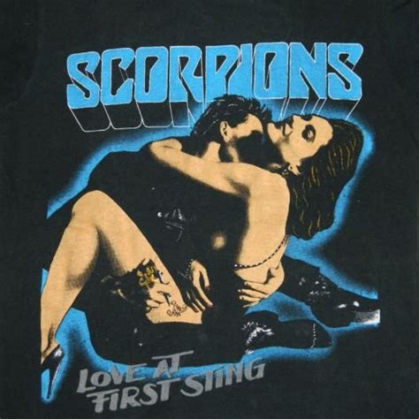 Vintage Scorpions 1984 Love At First Sting T Shirt 80s Tour Rock Poster Art Vintage Rock T