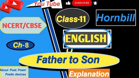 Father To Son Class Hornbill Book Poem Explanation Class