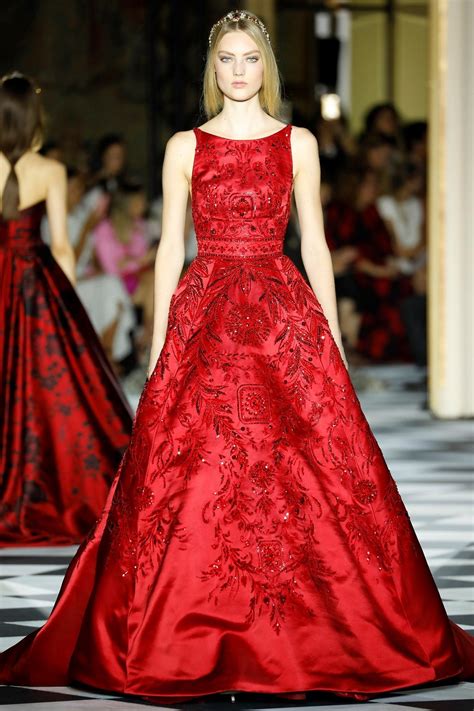 Zuhair Murad Couture Fall Winter 2018 2019 Ball Gown Rendered In Red