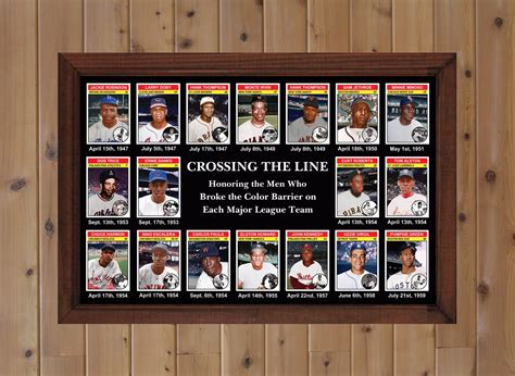 African American Baseball Card Poster St Black Players On Each Team In