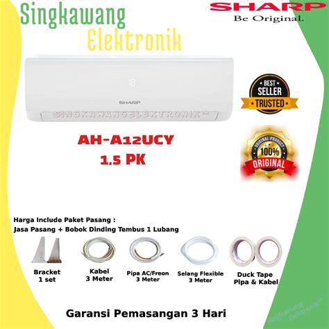 Jual AC SHARP AH A12ZCY R32 1 5 PK PLUS PASANG Shopee Indonesia