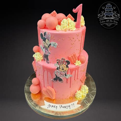 2 Tier Minnie Mouse Theme Cake Cakes All The Way