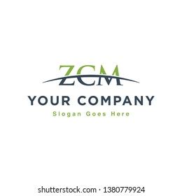 Initial Letter Zcm Overlapping Movement Swoosh Stock Vector Royalty