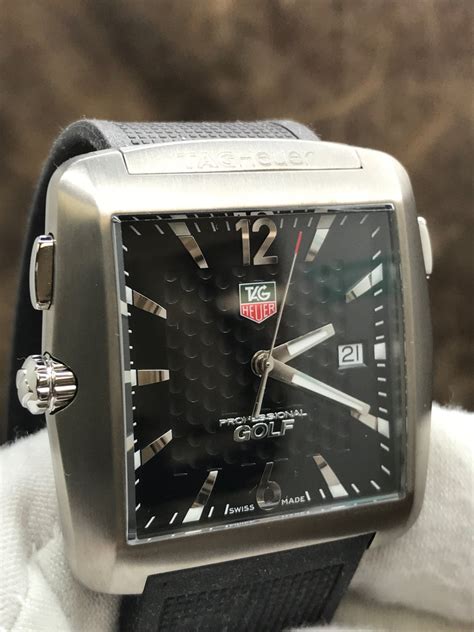 Tag Heuer Professional Golf Tiger Woods Edition Wae1111 0 Black Dial Q Signature Watches