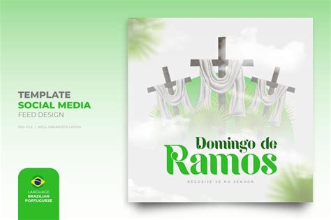 Domingo de ramos semana santa social media instagram post en portugués