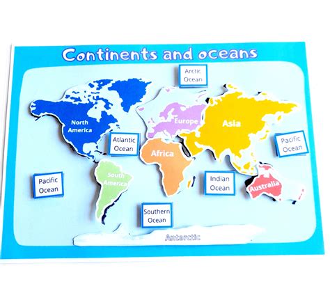 Continents and Oceans, Geography Worksheet, Printables Homeschool ...