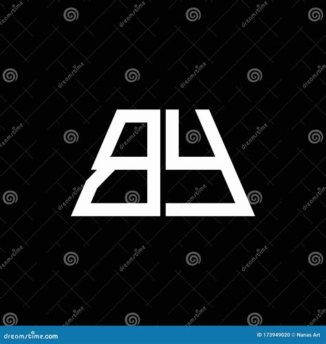 By Logo Abstract Monogram Isolated On Black Background Stock