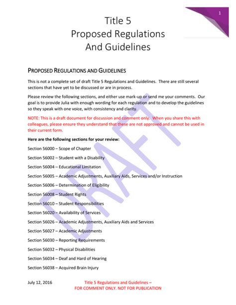 Title 5 Proposed Regulations And Guidelines P